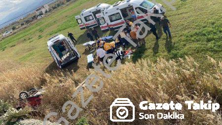 Manisa’da Araç Tarlaya Savruldu: 5 Kişi Yaralandı