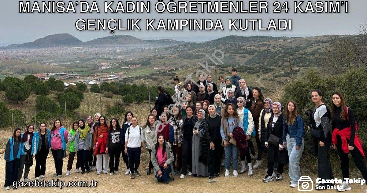 "Manisa’da Kadın Öğretmenler 24 Kasım’ı Gençlik Kampında Kutladı" başlıklı haber için fotorealistik,