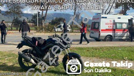 Menteşe Uğur Mumcu Bulvarı’nda motosiklet yayaya çarptı: 2 yaralı