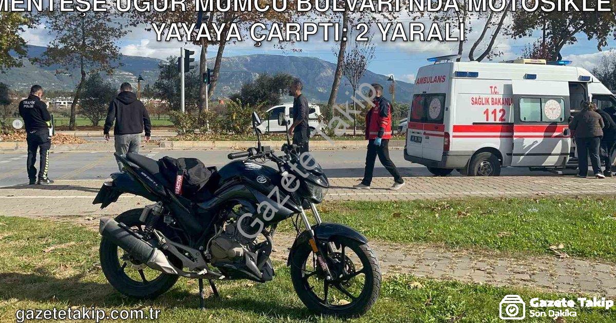"Menteşe Uğur Mumcu Bulvarı’nda motosiklet yayaya çarptı: 2 yaralı" başlıklı haber için fotorealisti