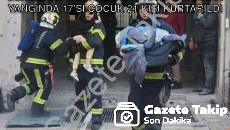Denizli’de Can Pazarı: İş Hanında Çıkan Yangında 17’si Çocuk 21 Kişi Kurtarıldı