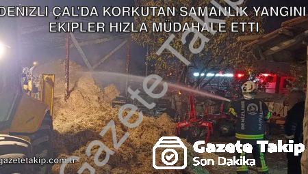 Denizli Çal’da Korkutan Samanlık Yangını: Ekipler Hızla Müdahale Etti