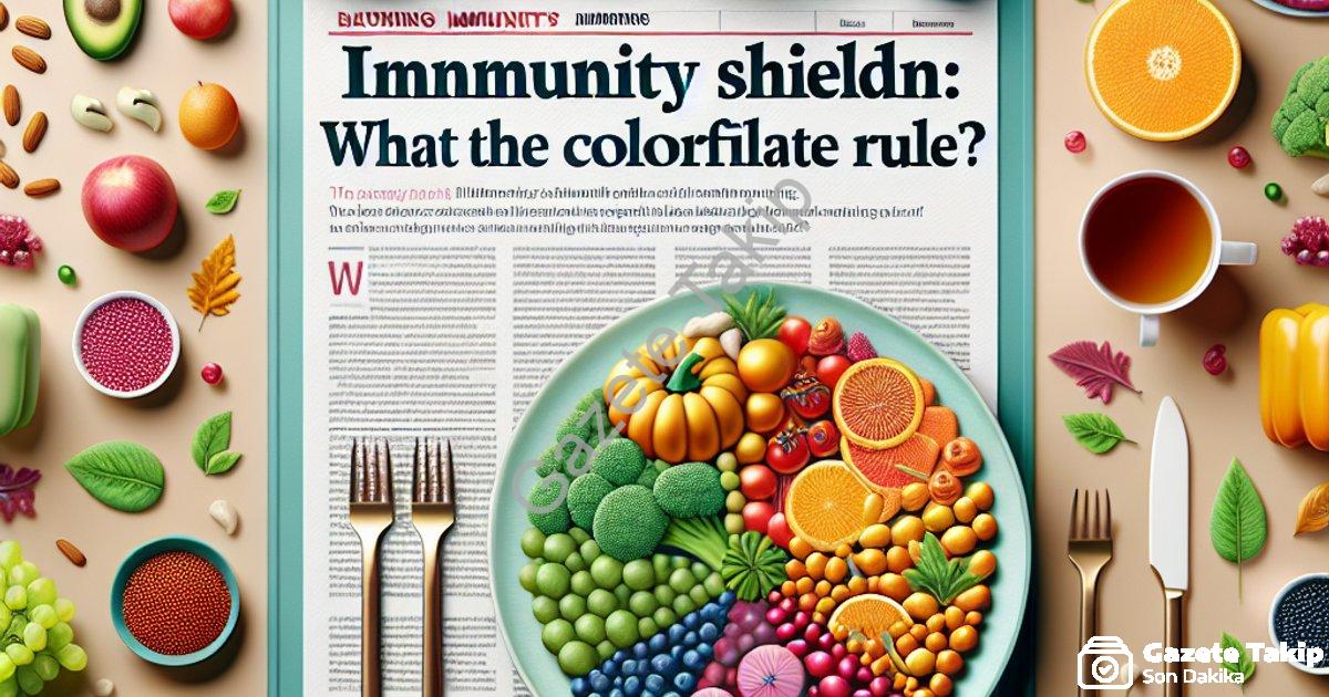 "Sonbaharda Bağışıklık Kalkanı: Renkli Tabak Kuralı Nedir?" başlıklı haber için fotorealistik, profe