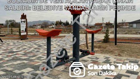 Bolvadin’de Yeni Açılan Parka Çirkin Saldırı: Belediye Vandalların Peşinde