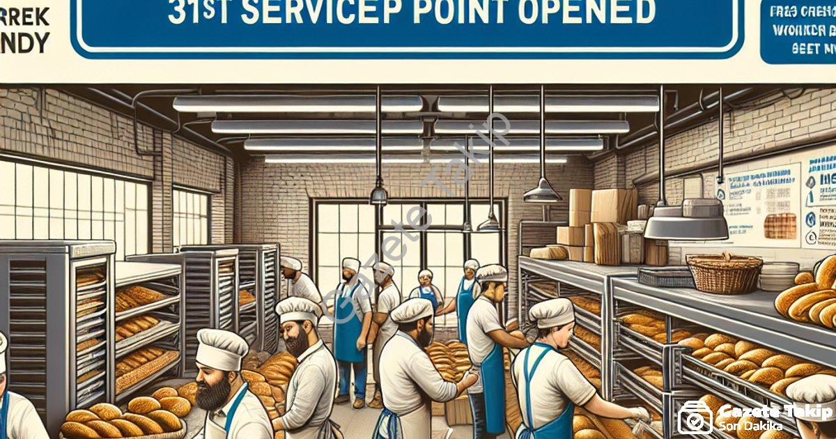 "Merkezefendi Halk Ekmek Ağı Büyüyor: 31. Hizmet Noktası Açıldı" başlıklı haber için fotorealistik,